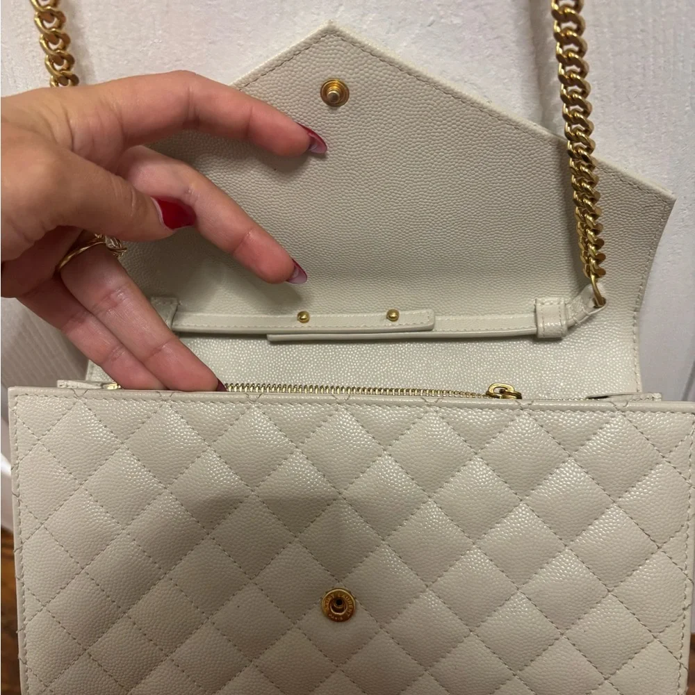 YSL Cream Chain Shoulder Bag - Picture 4 of 12